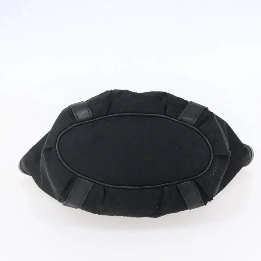 GUCCI GG Canvas Abbey Tote Bag Black Gold 211983 Auth gh1315 - Picture 7 of 16